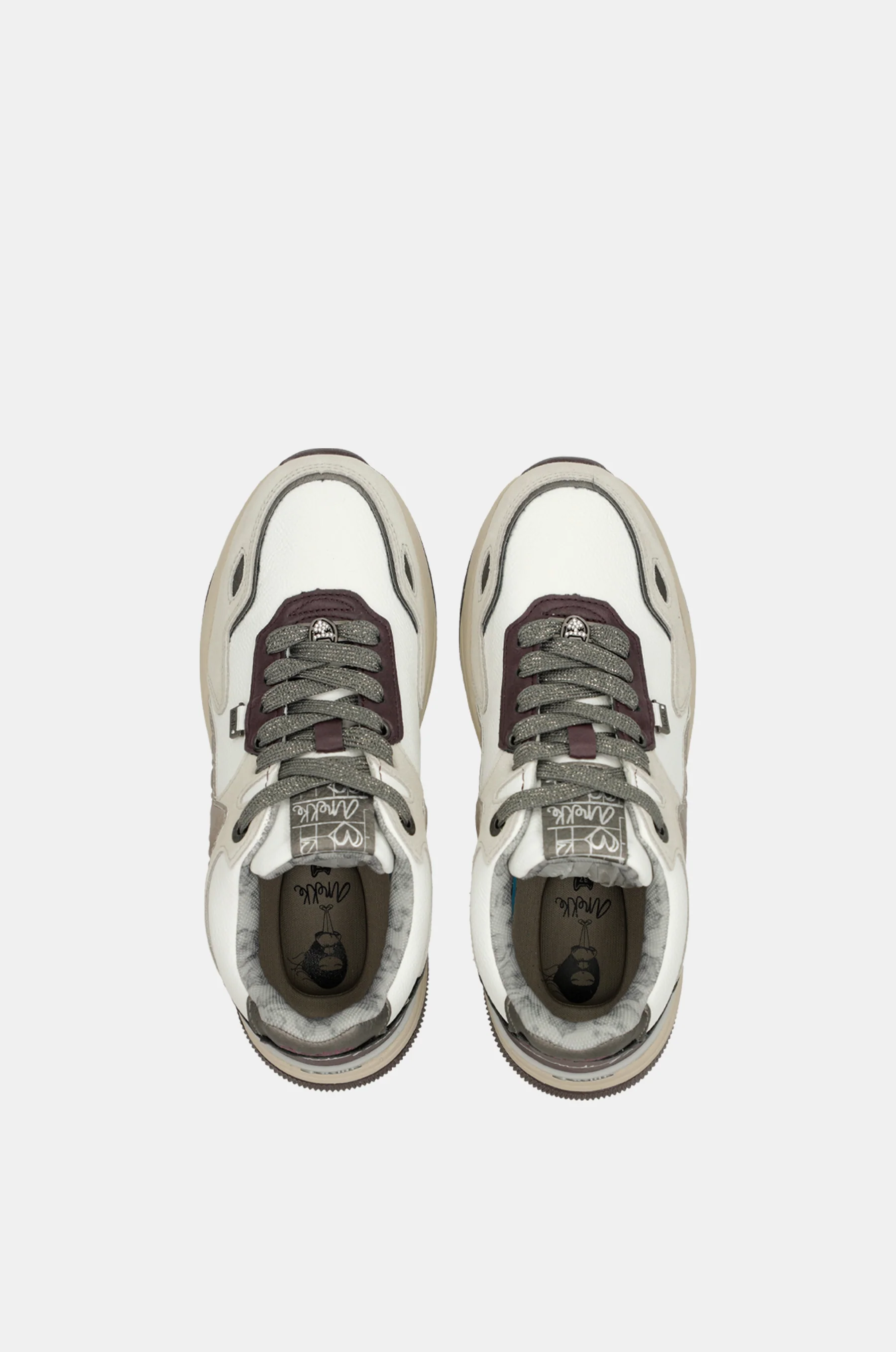 White & burgundy sneakers - Image 3