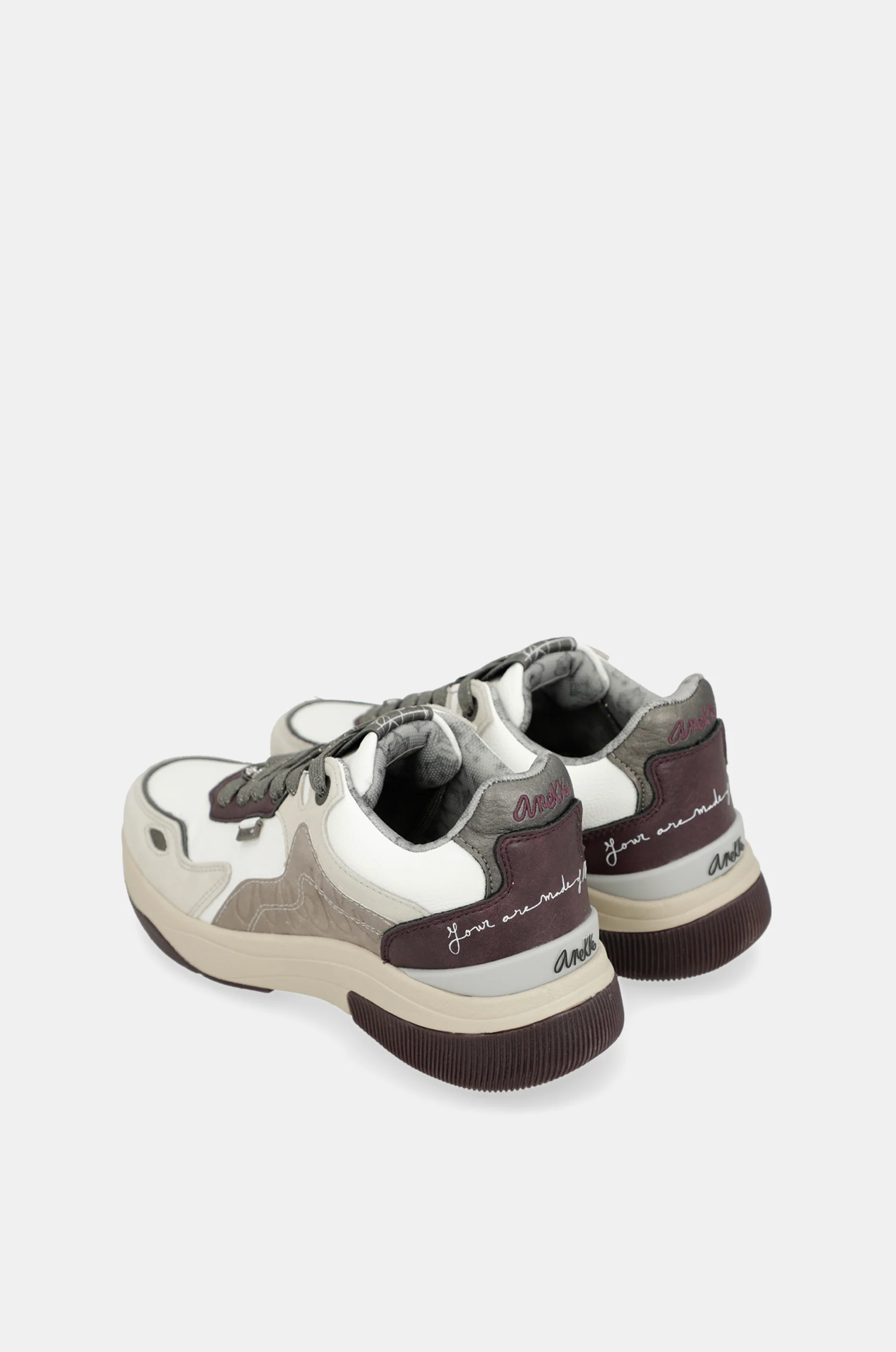 White & burgundy sneakers - Image 4
