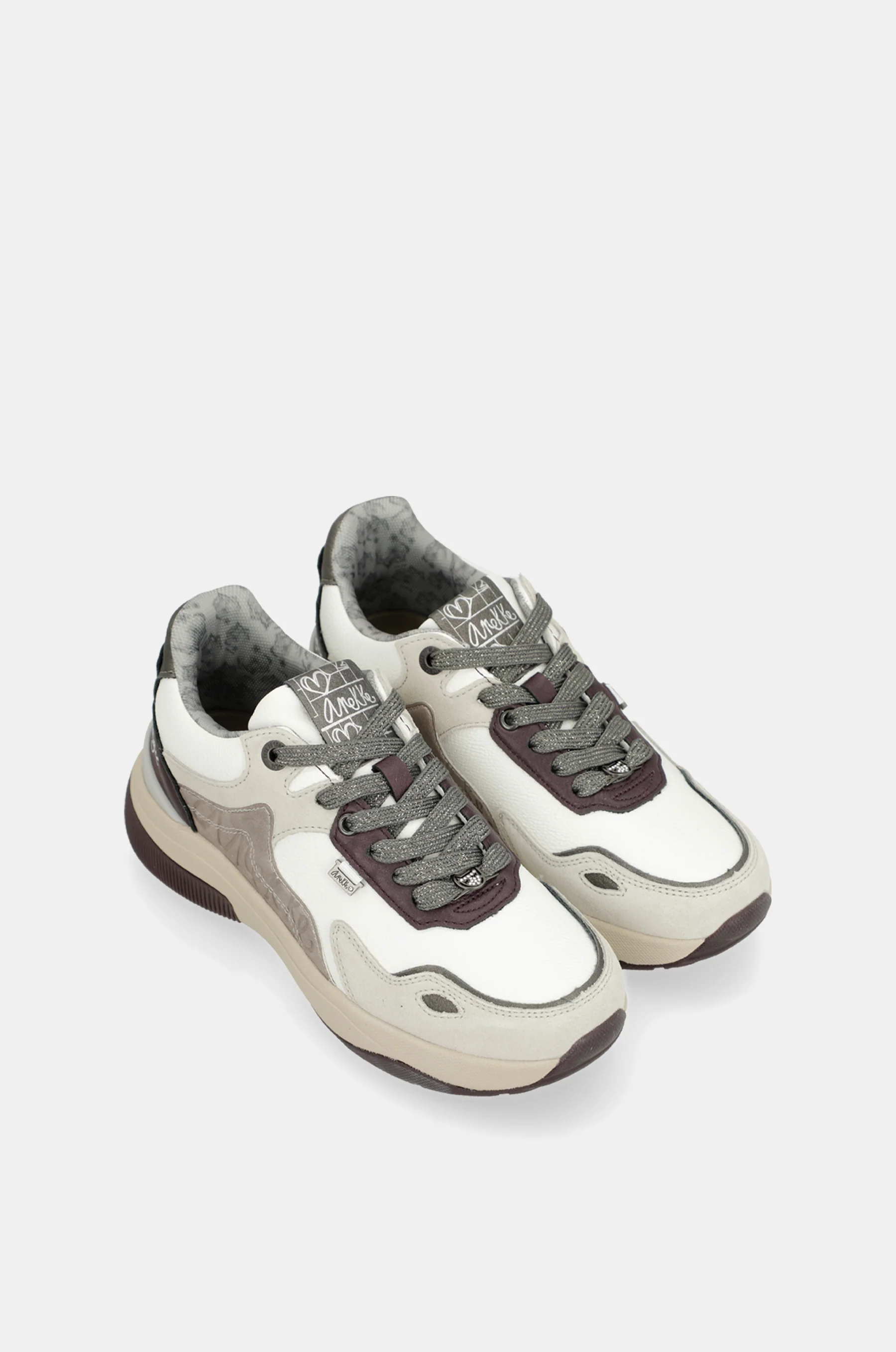 White & burgundy sneakers - Image 5