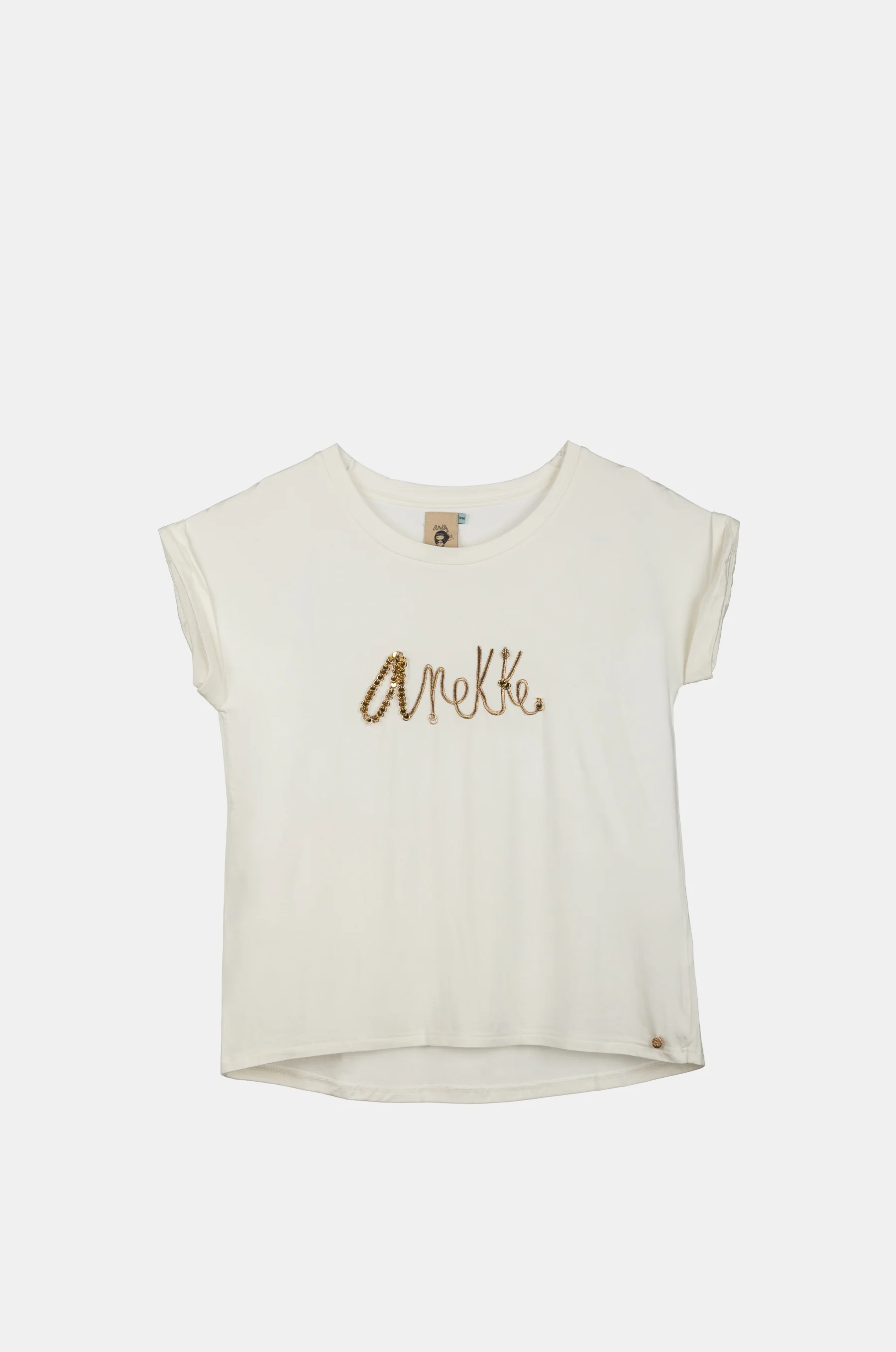 White short-sleeve T-shirt with logo
