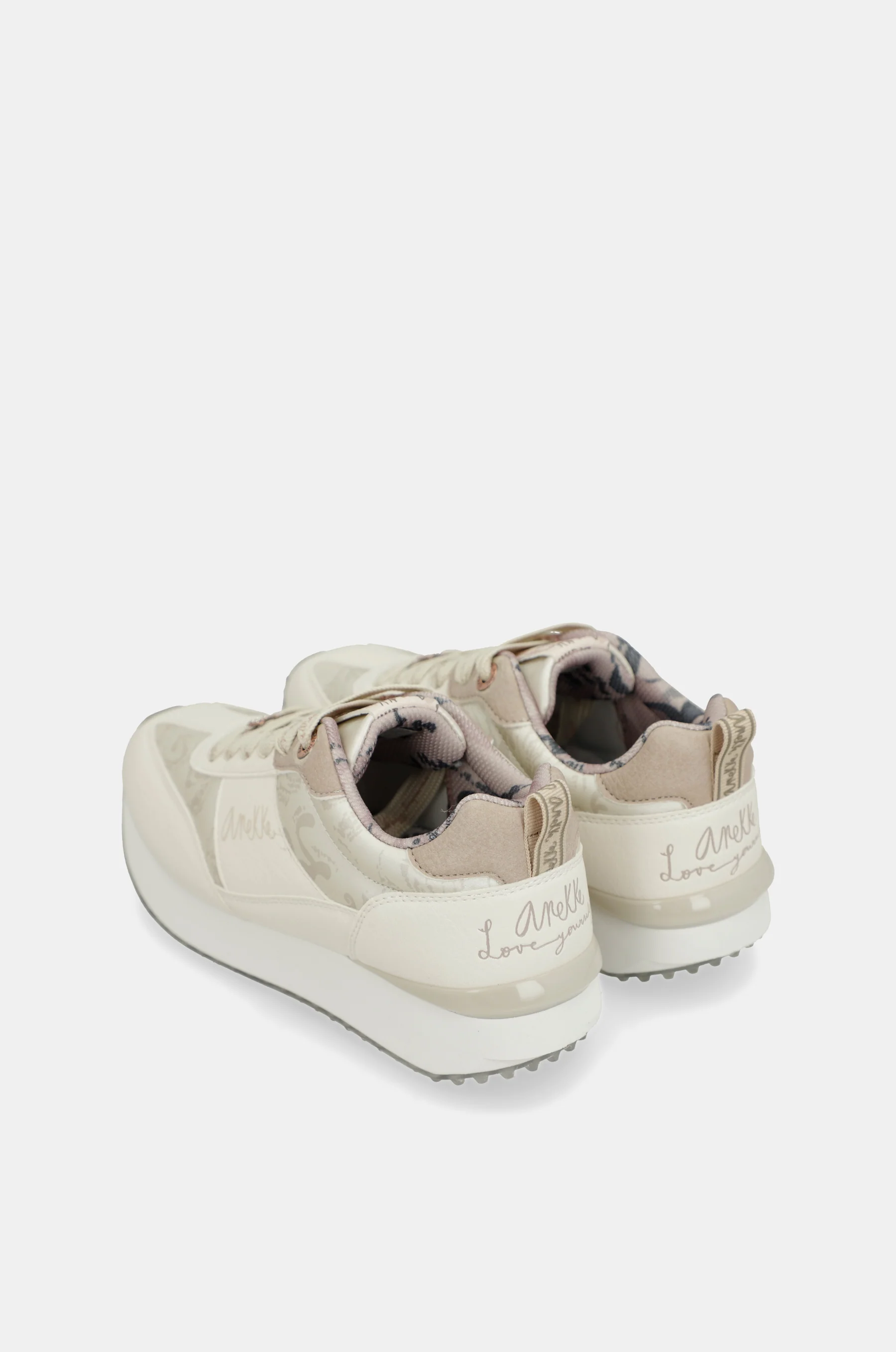 White sneakers with multicoloured sole - Image 4