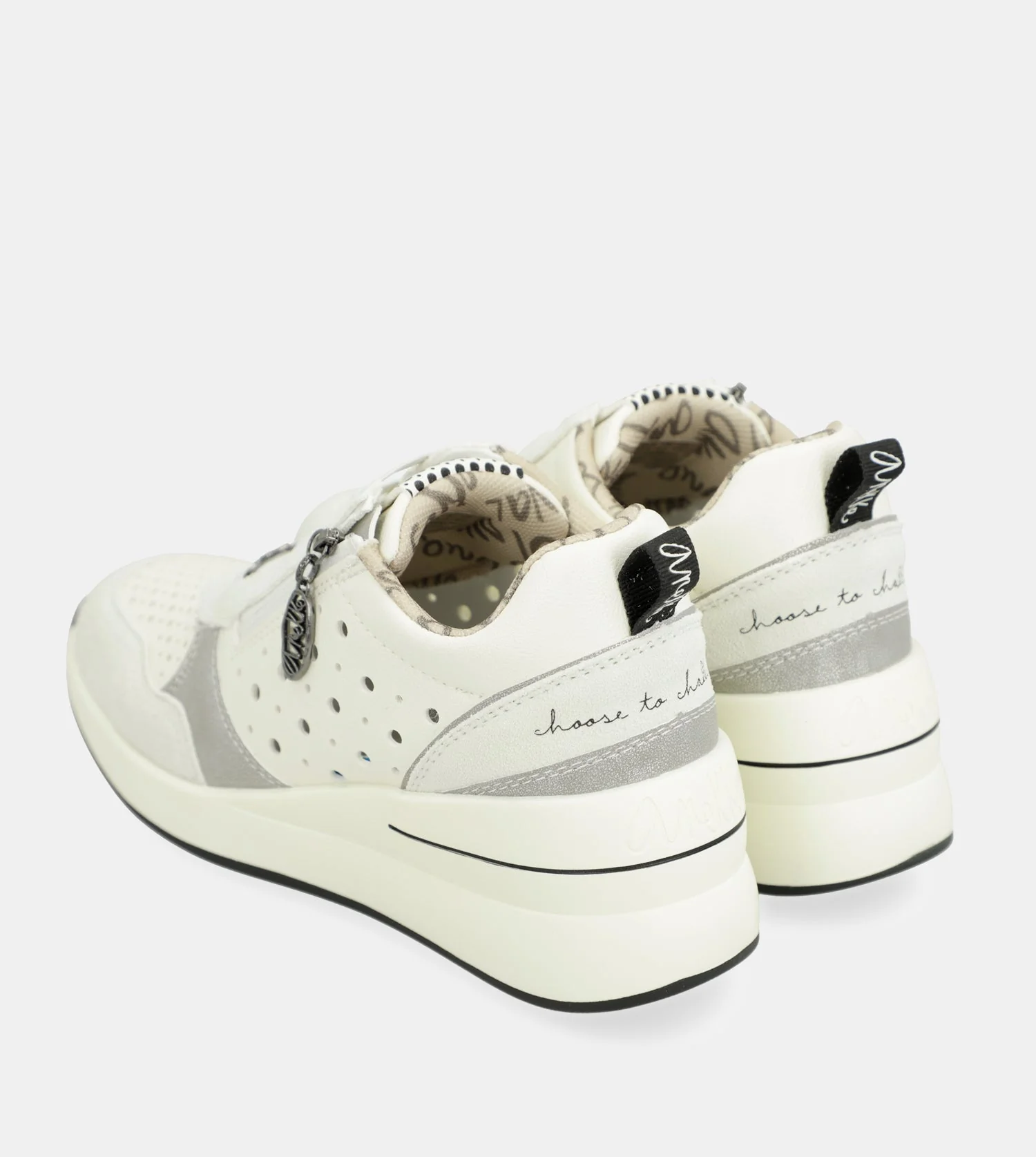 White wedge sneakers with polka dots - Image 6