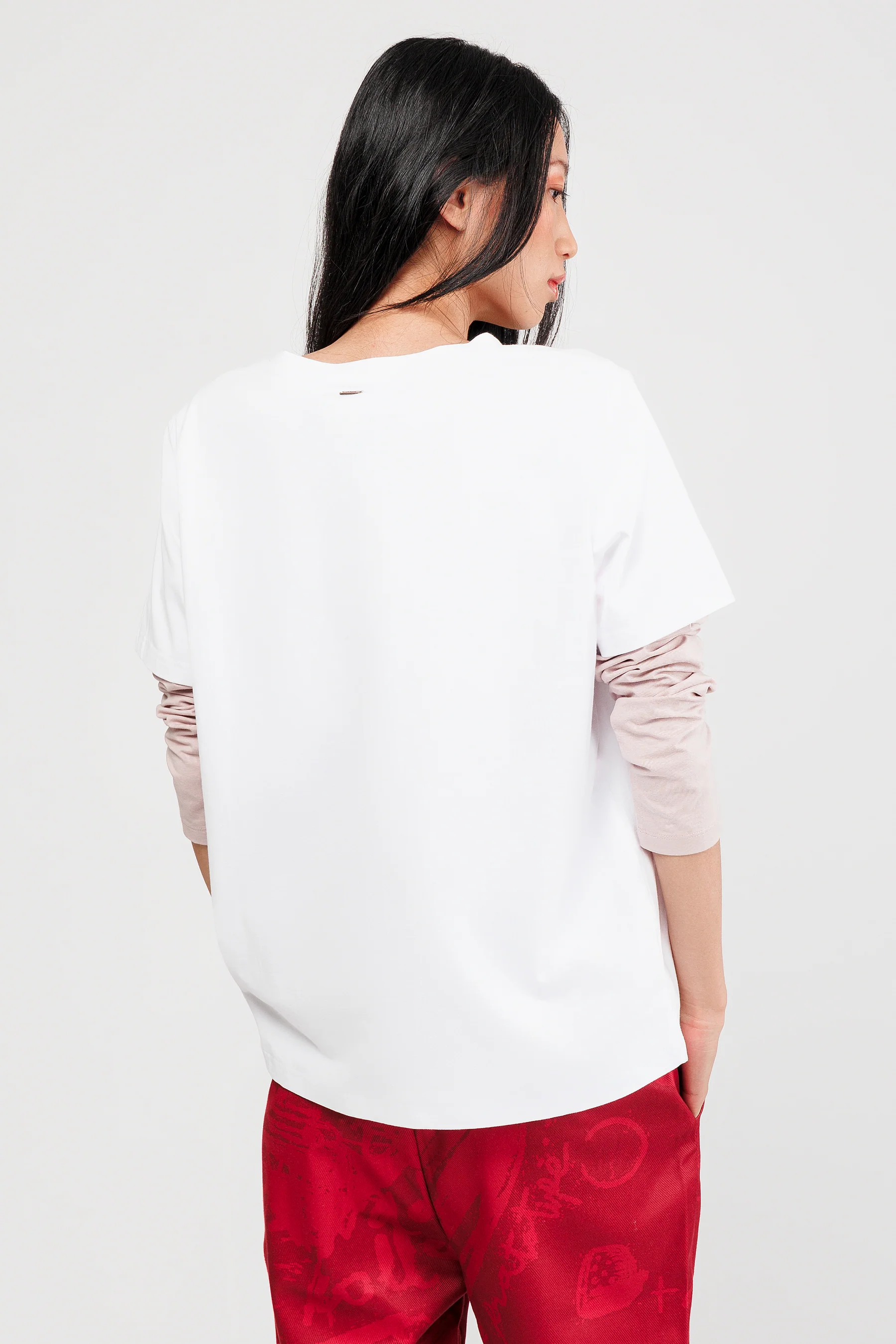 White studded short sleeve T-shirt - Image 2